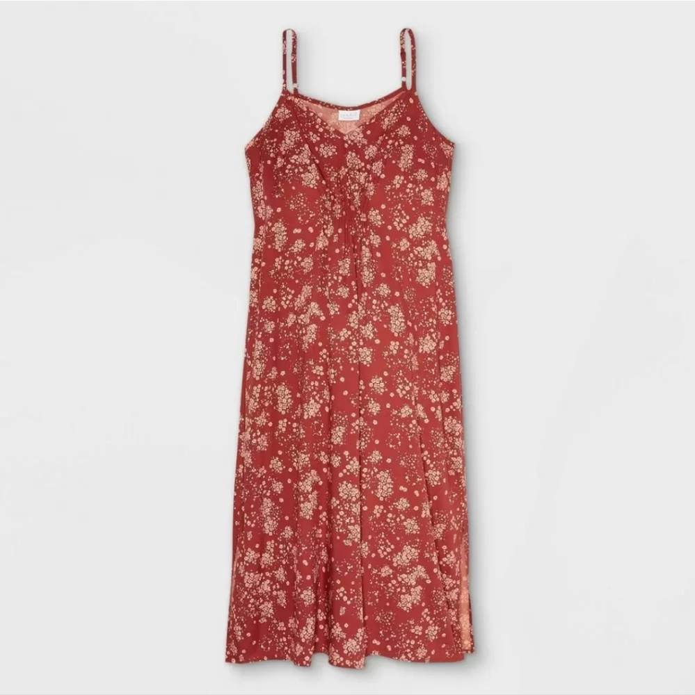New! Isabel Maternity Dress Red Floral Strappy